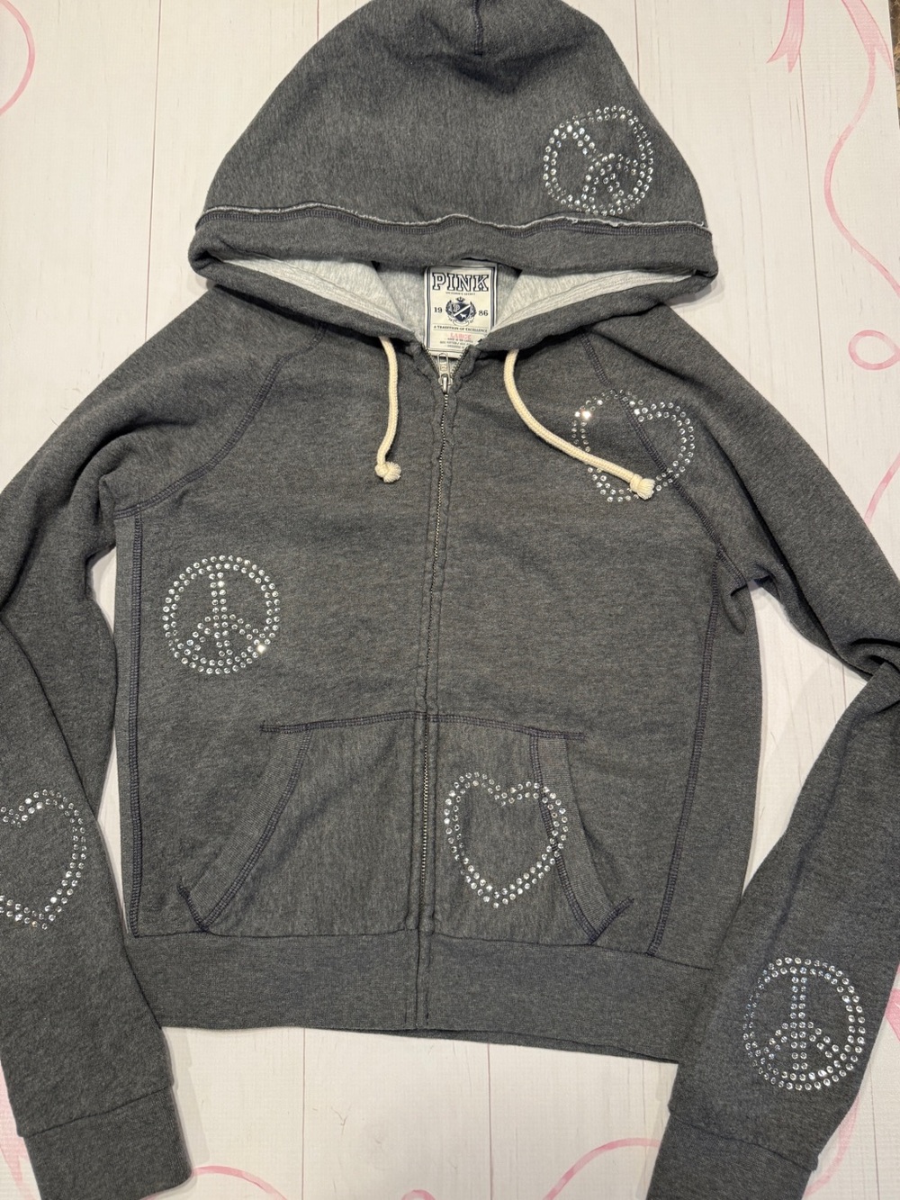 2008 Vintage Victoria’s Secret full zip bling hoodie Size large